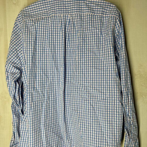 Vineyard Vines blue and white and orange‎ button down long sleeve shirt,  large - Picture 7 of 13